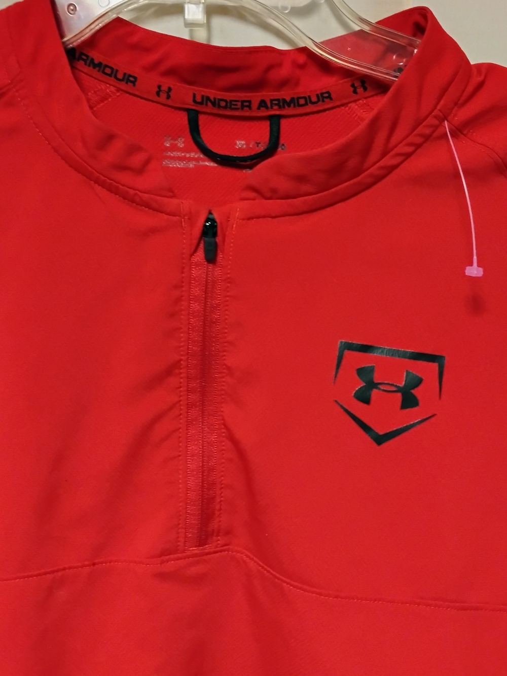 Under Armour Men's Red Zip-Front Rashguard Swim Top